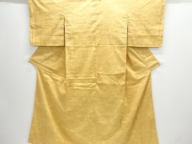 JAPANESE KIMONO / YUKI TSUMUGI / UNUSED / WOVEN FLORAL PLANTS